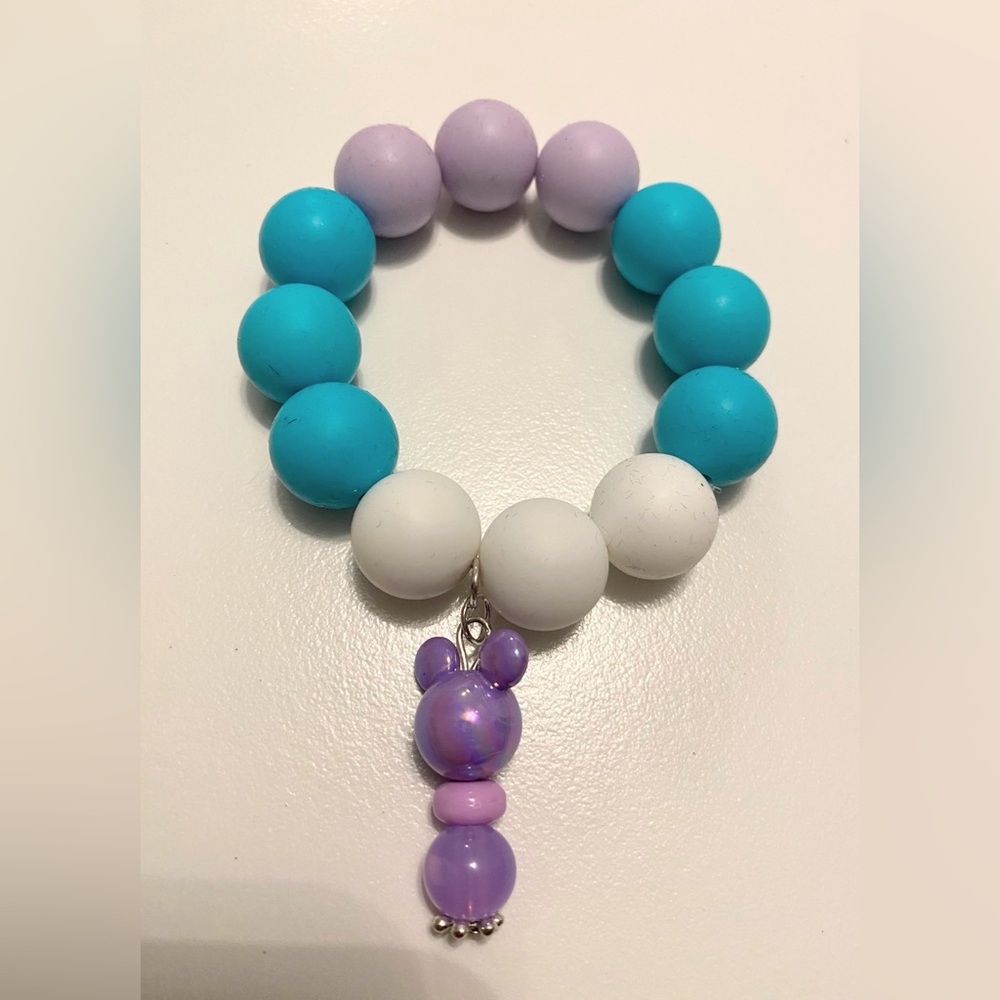 Colorful Beaded Kids Bracelet with Mickey Mouse Charm